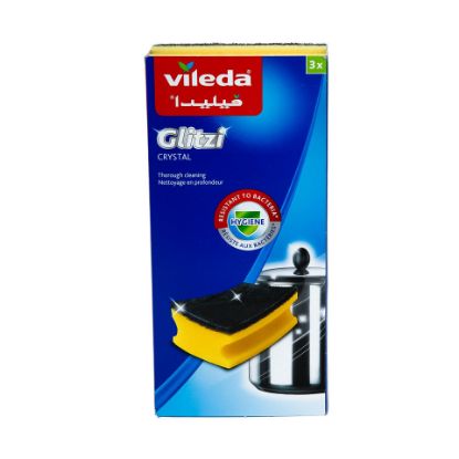 Picture of Vileda Glitzi Sponge Scourer Dish Washing High Foam 3pcs