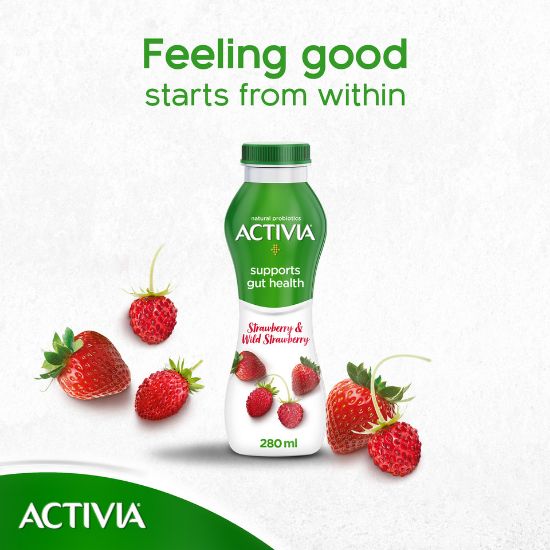 Picture of Activia Go Drinkable Yoghurt Strawberry & Wild Strawberry 280ml(N)