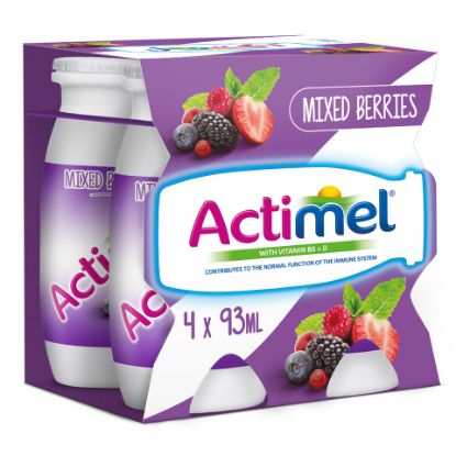 Picture of Actimel Mixed Berries Skimmed Dairy Drink 4 x 93ml(N)