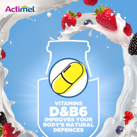 Picture of Actimel Mixed Berries Skimmed Dairy Drink 4 x 93ml(N)