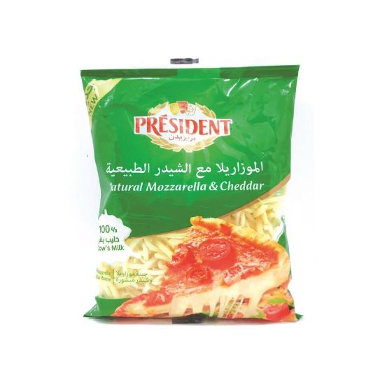 Picture of President Natural Mozzarella & Cheddar Cheese 200g