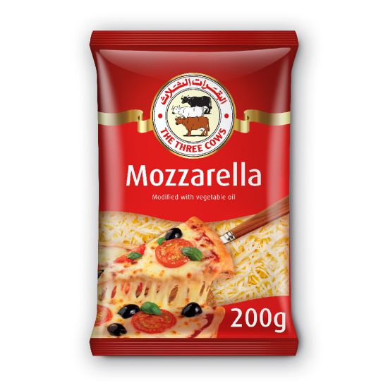 Picture of The Three Cows Shredded Mozzarella Cheese 200g