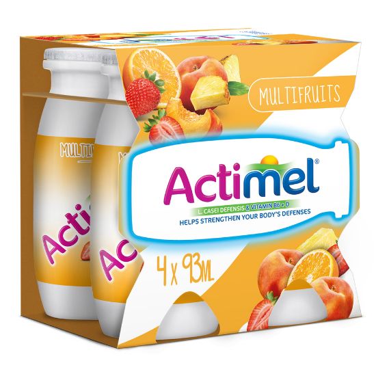 Picture of Actimel Multi-Fruit Flavored Low Fat Dairy Drink 4 x 93ml(N)