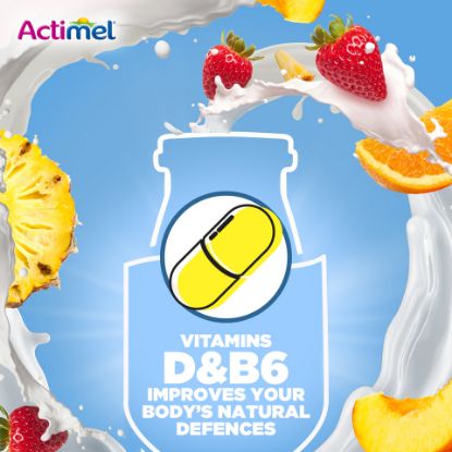 Picture of Actimel Multi-Fruit Flavored Low Fat Dairy Drink 4 x 93ml(N)