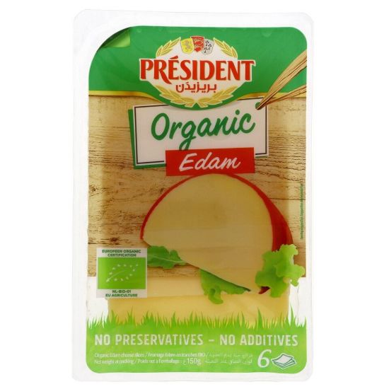 Picture of President Organic Edam Slice Cheese 150g