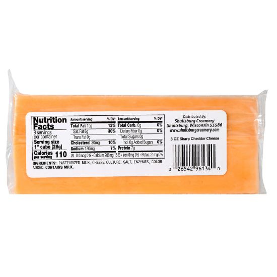 Picture of Shullsburg Creamery 100% Natural Sharp Cheddar Cheese 227g