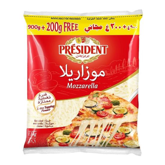 Picture of President Shredded Mozzarella 900g + 200g