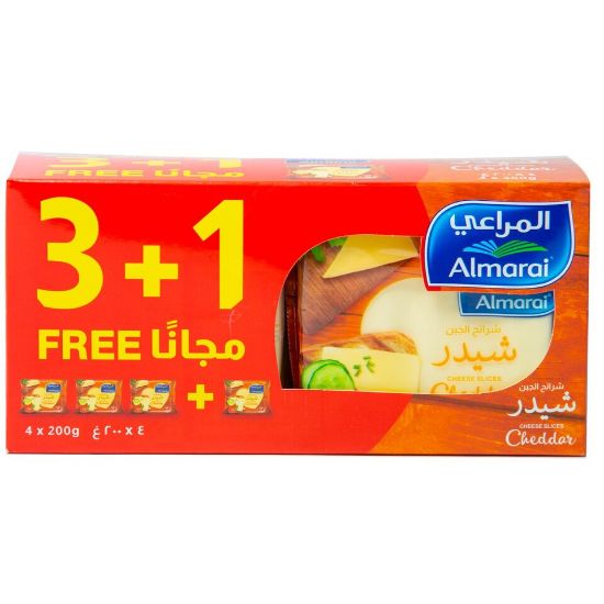 Picture of Almarai Cheddar Cheese Slices 4 x 200g