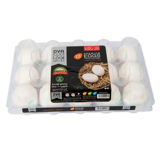 Picture of Ova Plus White Premium Eggs Large 15pcs(N)