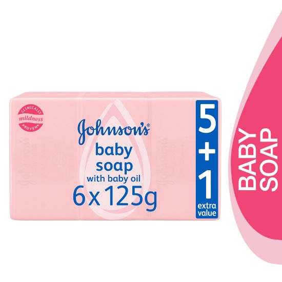 Picture of Johnson's Baby Baby Soap with Baby Oil 6 x 125g