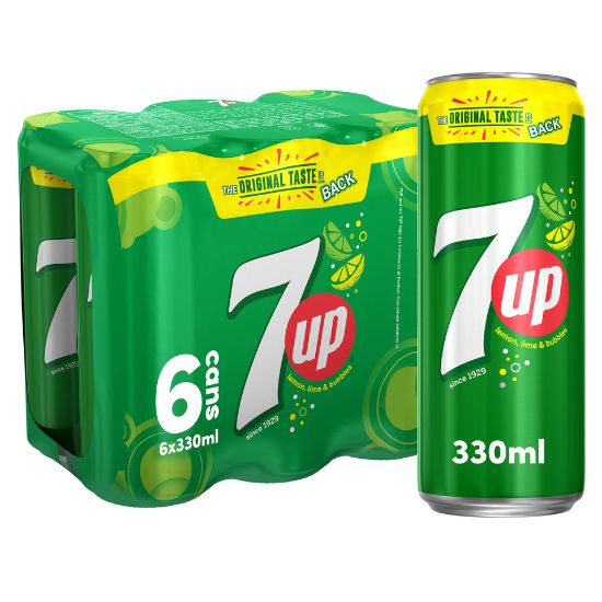 Picture of 7UP Carbonated Soft Drink Cans 6 x 330ml(N)