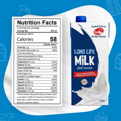 Picture of Al Ain Long Life Milk Full Cream 1Litre(N)