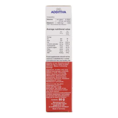 Picture of Additiva Vitamin C Red Orange Flavour 20 Effervescent Tablets