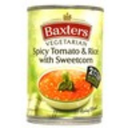 Picture of Baxters Vegetarian Spicy Tomato & Rice with Sweetcorn Soup 400g(N)