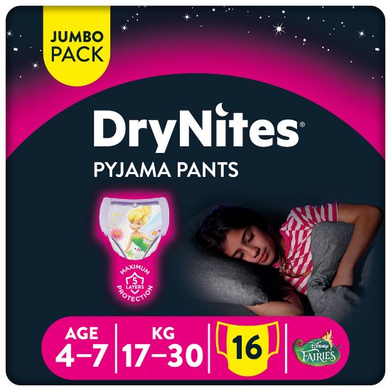 Picture of Drynites Pyjama Age 4-7y Girl 17-30kg 16pcs