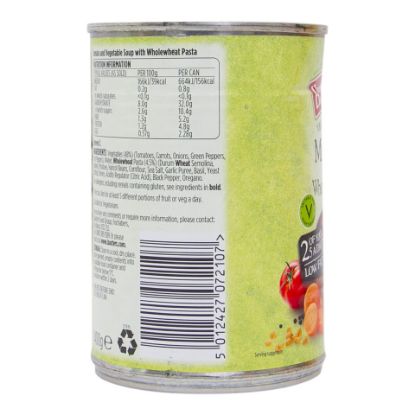 Picture of Baxters Vegetarian Minestrone with Wholemeal Pasta Soup 400g(N)