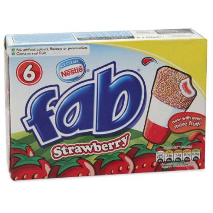 Picture of Nestle Fab Strawberry Ice Cream Lollies 6pcs