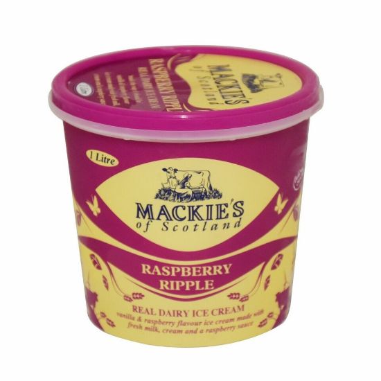 Picture of Mackie's Raspberry Ripple Real Dairy Ice Cream 1Litre