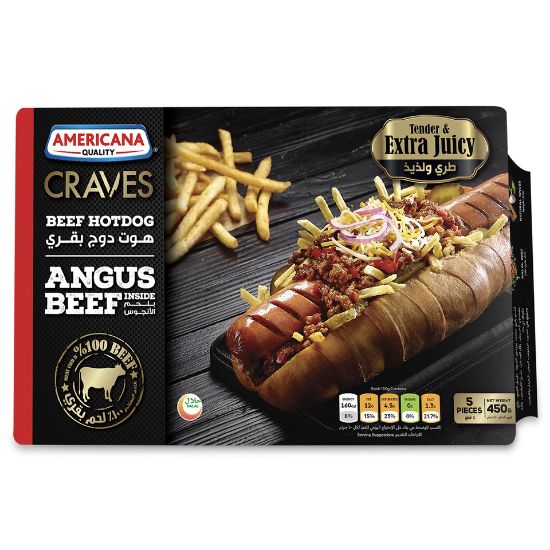 Picture of Americana Craves Beef Hotdog 450gg(N)