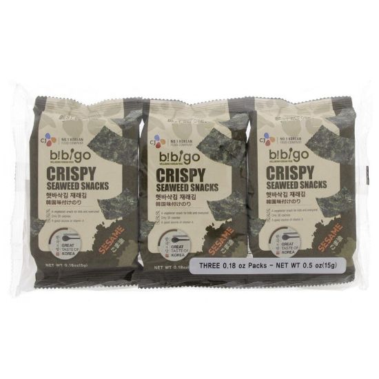 Picture of CJ Bibigo Crispy Seaweed Snacks Sesame 3 X 5g