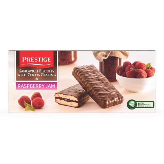 Picture of Prestige Cocoa Coated Biscuits Raspberry Jam 200g