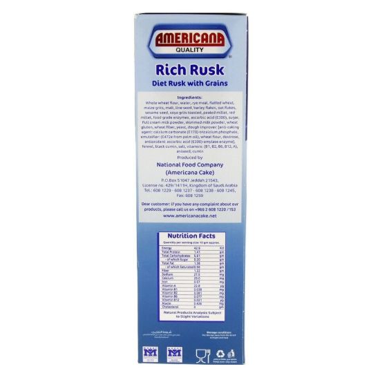 Picture of Americana Rich Rusk Diet With Grains 385g