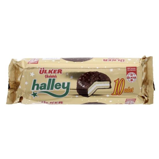 Picture of Ulker Halley Chocolate Coated Sandwich Biscuits 300g