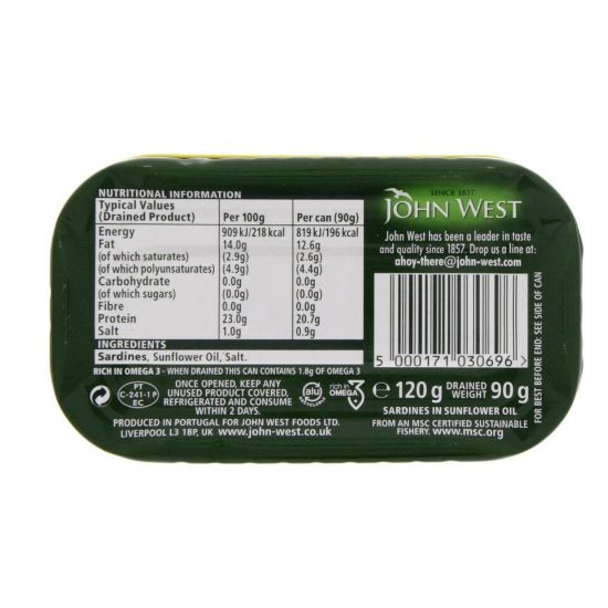 Picture of John West Sardines In Sunflower Oil 120g