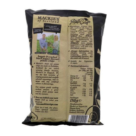 Picture of Mackies Haggis & Cracked Black Pepper Potato Crisps 150 g