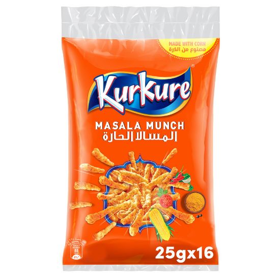 Picture of Kurkure Masala Munch Flavour Crispy and Crunchy Puffed Corn Snacks 25 g