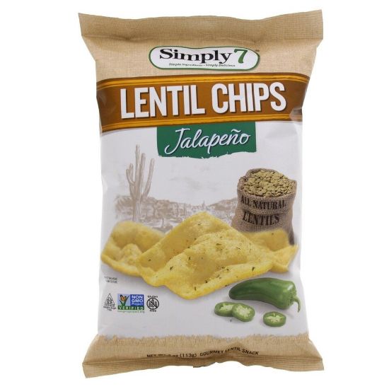 Picture of Simply 7 Lentil Chips Jalapeno 113g