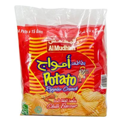 Picture of Al Mudhish Potato Ripples Crunch Chilli Flavour 24 x 15g