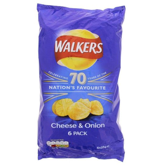 Picture of Walkers Cheese & Onion Chips 6 x 25 g