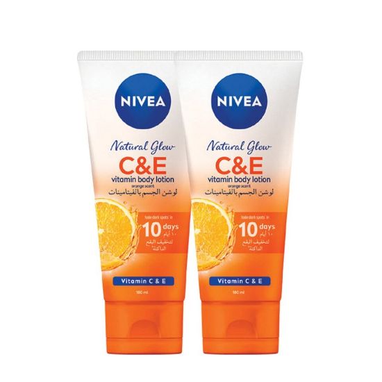 Picture of Nivea Natural Glow Vitamin C & E Orange Body Lotion Value Pack 2 x 180ml