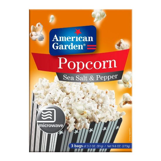 Picture of American Garden Microwave Sea Salt & Pepper Popcorn Gluten Free 273g(N)