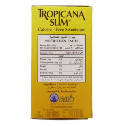 Picture of Tropicana Slim Calorie Free Sweetener Stick Pack 50's(N)