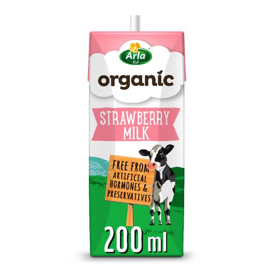 Picture of Arla Organic Milk Strawberry Flavor 200ml(N)