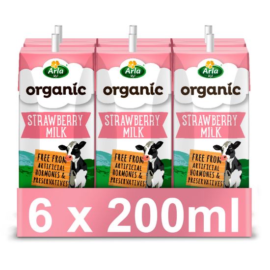 Picture of Arla Organic Milk Strawberry Flavor 200ml(N)