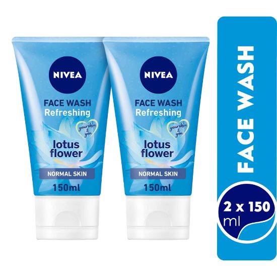 Picture of Nivea Face Wash Refreshing Lotus Flower Normal Skin Value Pack 2 x 150ml