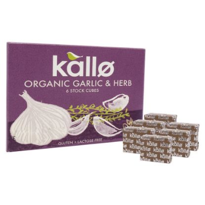Picture of Kallo Organic Garlic & Herb 6 Stock Cube 66g