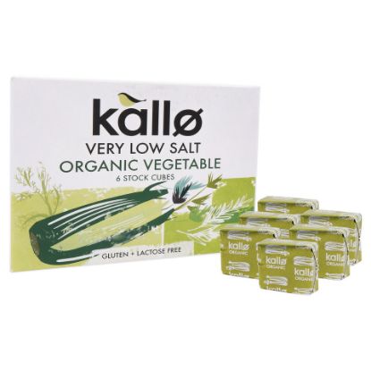 Picture of Kallo Very Low Salt Organic Vegetable 6 Stock Cubes 60g