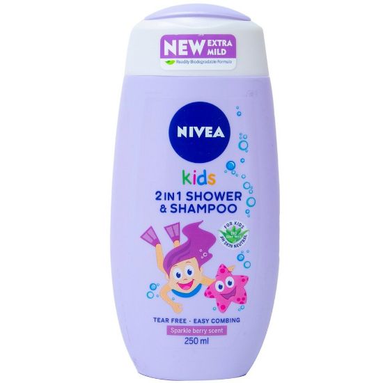 Picture of Nivea Kids 2in1 Shower & Shampoo Sparkle Berry Scent 250ml