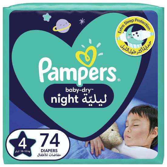 Picture of Pampers Baby-Dry Night Diapers Size 4 10-15kg 74pcs