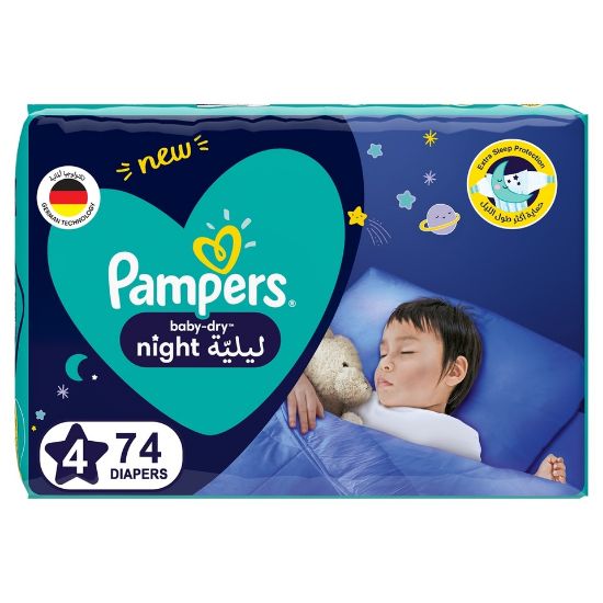 Picture of Pampers Baby-Dry Night Diapers Size 4 10-15kg 74pcs