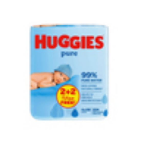 Picture of Huggies Pure Baby Wipes 4 x 56 pcs