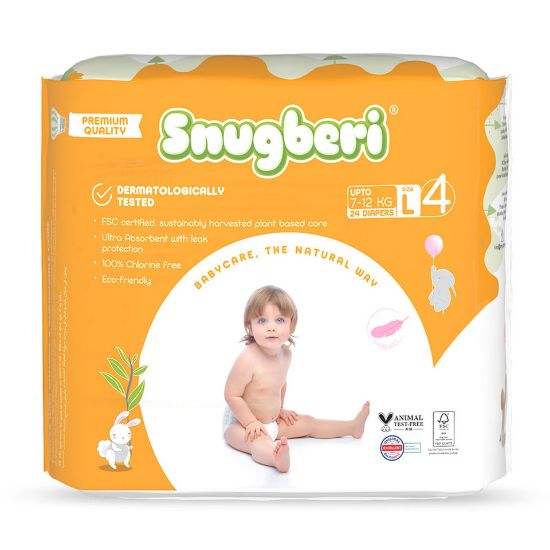 Picture of Snugberi Baby Diaper Size 4, Large 7-12kg 24pcs