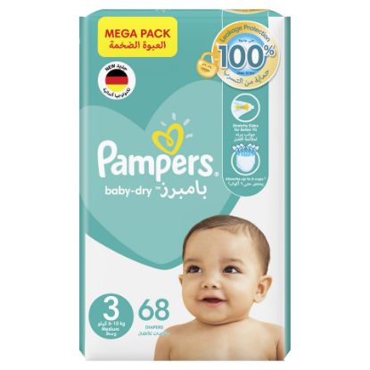 Picture of Pampers Baby-Dry Diapers Size 3, 6-10kg with Leakage Protection 68pcs