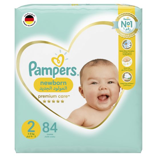 Picture of Pampers Premium Care Diapers Size 2, Mini 3-8kg The Softest Diaper 84pcs