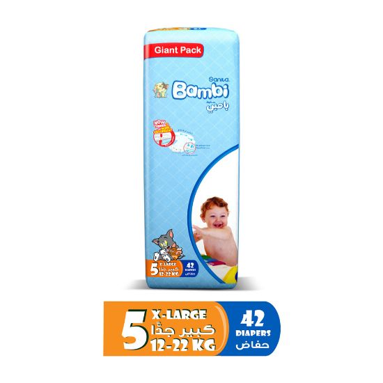 Picture of Sanita Bambi Baby Diaper Extra Large Size 5 12-22kg 42pcs