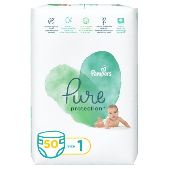 Picture of Pampers Pure Protection Diapers Size 1 50pcs